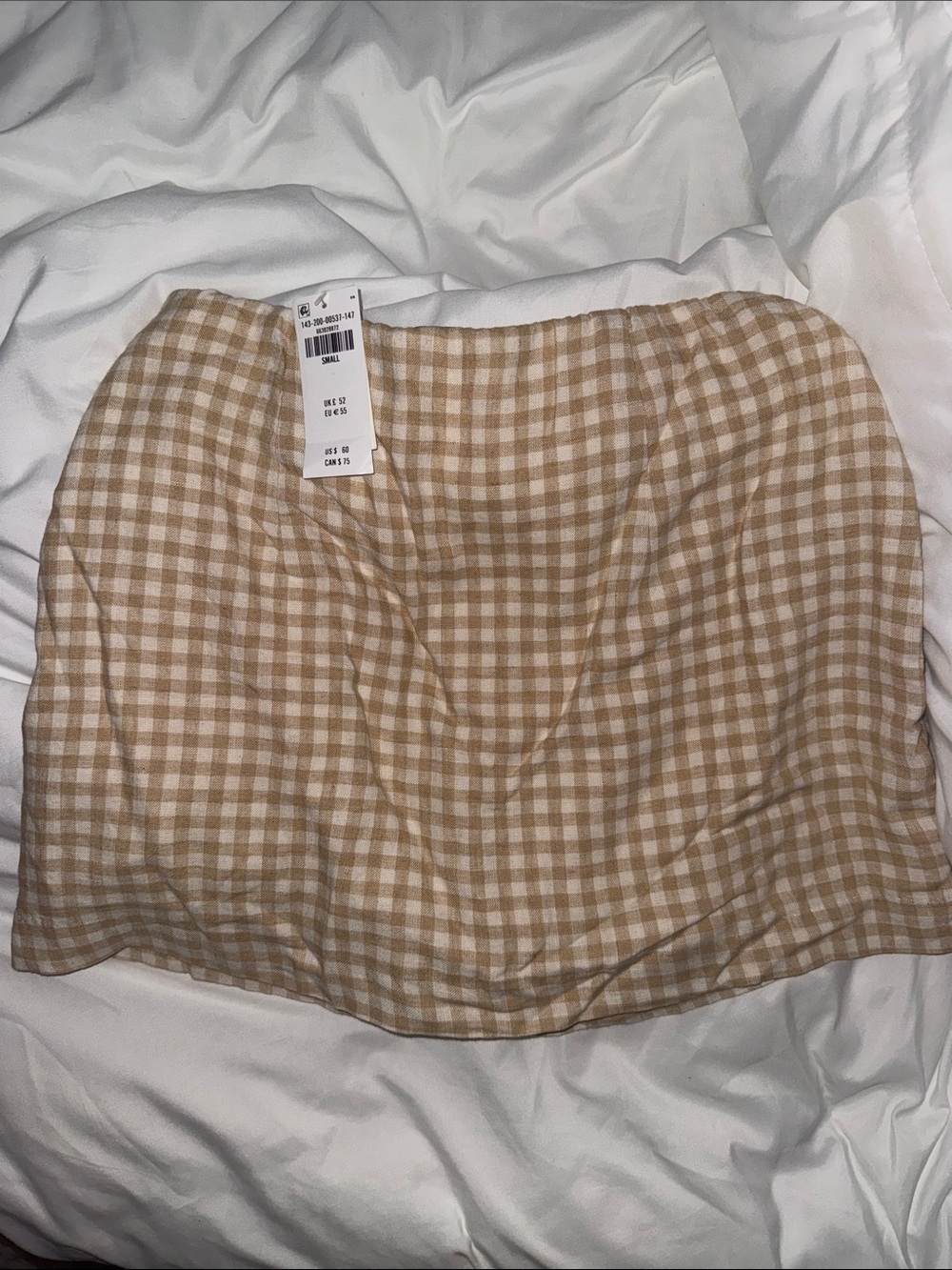 Abercrombie beige gingham skort